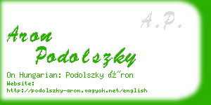 aron podolszky business card